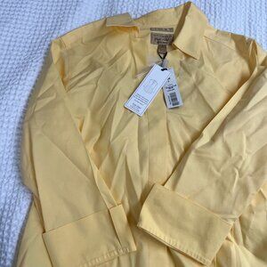 Yellow button up shirt